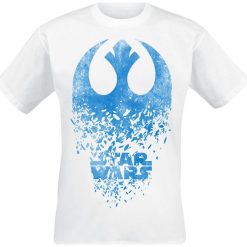 Star Wars Episode 8 - Die letzten Jedi - Jedi Badge Explosion T-Shirt biały. Białe koszulki męskie Star Wars, l, z motywem z bajki, retro, bez kołnierzyka. Za 74,90 zł.