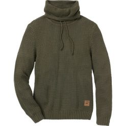 Sweter z golfem Regular Fit bonprix ciemnooliwkowy. Niebieskie golfy męskie marki bonprix, l, z dzianiny. Za 89,99 zł.
