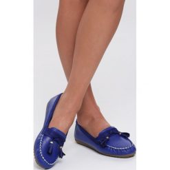 Niebieskie Mokasyny Perfect Duet. Niebieskie mokasyny damskie Inny, na płaskiej podeszwie. Za 59,99 zł.