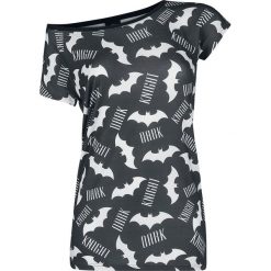 Batman Dark Knight Koszulka damska czarny. Czarne t-shirty damskie marki Batman, s, z nadrukiem, z dekoltem w łódkę. Za 54,90 zł.