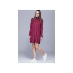 Trapezowa sukienka z golfem bordo H013. Czarne sukienki damskie Harmony, na co dzień, na zimę, s, bez wzorów, z golfem, z krótkim rękawem, długie, mini, proste. Za 139,00 zł.