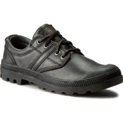 Trapery PALLADIUM - Pallabrouse Ox Lea 02534-001 Black. Czarne półbuty męskie Palladium, na co dzień, bez wzorów, ze skóry, bez zapięcia. W wyprzedaży za 219,00 zł.