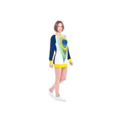 Apus Tunic (Green). Zielone tuniki damskie OKUAKU, s, z nadrukiem, z elastanu, bez kołnierzyka, bez rękawów. Za 139,30 zł.