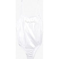 Pepe Jeans - Strój kąpielowy dziecięcy Metal 116-180 cm. Szare stroje kąpielowe dziewczęce Pepe Jeans, bez wzorów, z elastanu. W wyprzedaży za 119,90 zł.