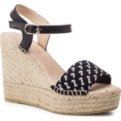 Espadryle EVA MINGE - EM-14-05-000105 601. Czarne espadryle damskie Eva Minge, bez wzorów, ze skóry ekologicznej, bez obcasa, na obcasie. Za 399,00 zł.