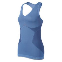 Odlo Koszulka damska Singlet v-neck Evolution Light Greentec niebieska r. M. Niebieskie bluzki sportowe damskie marki Odlo, m. Za 123,14 zł.