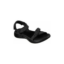 Sandały sportowe Skechers ON THE GO 600 BRILLIANCY 15315. Czarne sandały damskie Skechers, bez wzorów, sportowe, bez obcasa, bez zapięcia. Za 251,17 zł.