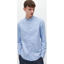 Koszula slim fit ze stójką - Niebieski. Niebieskie koszule męskie Reserved, s, bez wzorów, ze stójką, bez rękawów. Za 89,99 zł.