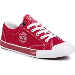 Trampki BIG STAR - FF274226 Red. Czerwone półbuty damskie BIG STAR, bez wzorów, z gumy, bez zapięcia. Za 119,00 zł.