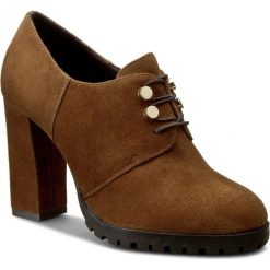 Półbuty BRUNO PREMI - Camoscio I4100P Cuoio. Brązowe creepersy damskie Bruno Premi, z materiału, eleganckie, na obcasie. W wyprzedaży za 239,00 zł.