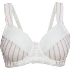 Biustonosz minimizer bonprix piaskowy beżowy - jasnoróżowy w paski. Brązowe biustonosze bonprix, w paski, z koronki. Za 54,99 zł.