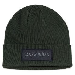 Jack&Jones Męska Czapka Z Beanie Jacbadge Knit Beanie Rosin. Czarne czapki męskie marki Jack&Jones, bez wzorów, z materiału. W wyprzedaży za 40,00 zł.