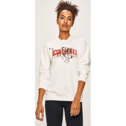 Diesel - Bluza. Czarne bluzy damskie Diesel, s, z nadrukiem, z elastanu, bez rękawów, bez kaptura. W wyprzedaży za 399,90 zł.