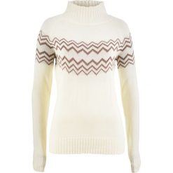 Swetry klasyczne damskie: Sweter bonprix kremowo-matowy brązowy