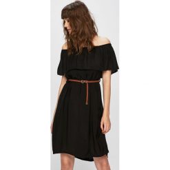 Answear - Sukienka. Czarne sukienki damskie ANSWEAR, na co dzień, s, w paski, z bawełny, casualowe, bez kołnierzyka, bez rękawów, mini, proste. W wyprzedaży za 79,90 zł.