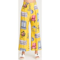 SPODNIE KENTIA Weekend Max Mara. Żółte spodnie damskie z bawełny. Za 480,00 zł.