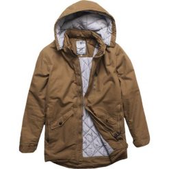 Kurtka męska jesienna parka beżowa Recea. Brązowe kurtki męskie Recea, na wiosnę, s, bez wzorów, z bawełny, bez kaptura. W wyprzedaży za 99,99 zł.