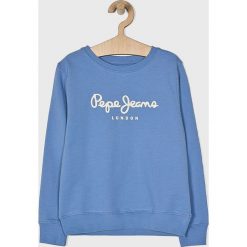 Pepe Jeans - Bluza dziecięca Scott 128-180 cm. Niebieskie bluzy chłopięce Pepe Jeans, z nadrukiem, z bawełny, bez rękawów, bez kaptura. W wyprzedaży za 149,90 zł.