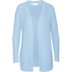 Sweter bez zapięcia bonprix lodowy niebieski. Niebieskie swetry damskie bonprix, bez wzorów, bez rękawów, bez kaptura. Za 49,99 zł.