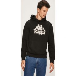 Kappa - Bluza. Niebieskie bluzy męskie Kappa, s, z nadrukiem, z bawełny, z kapturem. W wyprzedaży za 99,90 zł.