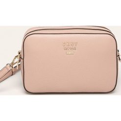 Dkny - Torebka skórzana. Czarne listonoszki damskie DKNY, w paski, ze skóry, na ramię, małe, bez dodatków. Za 989,90 zł.