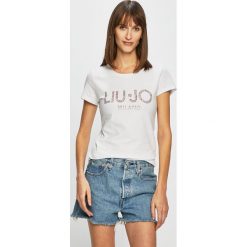 Liu Jo - Top. Białe bluzki damskie marki Liu Jo, s, bez wzorów, z elastanu, casualowe, z okrągłym kołnierzem, z krótkim rękawem. Za 219,90 zł.