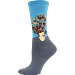 HotSox - Skarpetki Sunflowers-Vincent van Gogh. Niebieskie skarpetki damskie HotSox, bez wzorów, z elastanu. Za 49,90 zł.