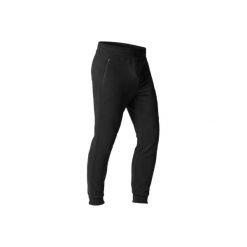 Spodnie dresowe slim Gym & Pilates 500 zip męskie. Szare spodnie męskie DOMYOS, m, bez wzorów, z elastanu. Za 69,99 zł.