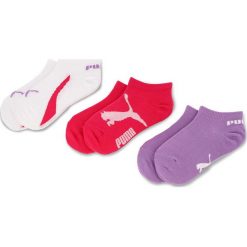Zestaw 3 par stopek unisex PUMA - 886450 Beetroot Purple/White/Purple 03. Różowe skarpetki damskie Puma, bez wzorów, z elastanu. Za 39,00 zł.