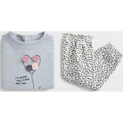 Mango Kids - Komplet dziecięcy Lara 80-104 cm. Szare bluzy dziewczęce z nadrukiem, z bawełny. Za 69,90 zł.