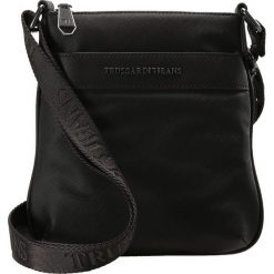 Trussardi Jeans SAFFIANO CROSSBODY FLAP Torba na ramię dark brown. Pomarańczowe torby na laptopa Trussardi Jeans, z jeansu, na ramię, małe. Za 359,00 zł.