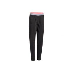 Spodnie kardio fitness 100 damskie. Czarne spodnie damskie do fitnessu marki DOMYOS, xl, z elastanu. Za 69,99 zł.