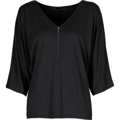 Shirt bonprix czarny. Czarne koszulki damskie bonprix, bez wzorów, z dekoltem w serek, bez rękawów. Za 54,99 zł.