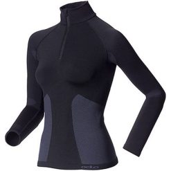 Odlo Koszulka tech. Odlo Shirt l/s 1/2 zip EVOLUTION WARM - 180981 - 180981XS. Czarne topy sportowe damskie marki Odlo, l. Za 319,95 zł.