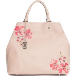 Torebki klasyczne damskie: Skórzana torebka w kolorze jasnoróżowym – 40 x 46 x 19 cm