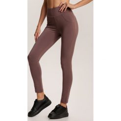 Brązowe Legginsy Lilinelin. Pomarańczowe legginsy damskie Renee, s, bez wzorów. Za 69,99 zł.