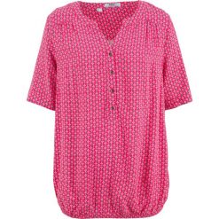 Tuniki damskie: Tunika, krótki rękaw bonprix różowy hibiskus wzorzysty