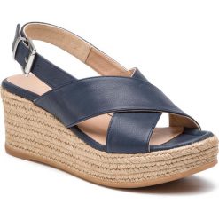 Espadryle UNISA - Kensa Sty Ocean. Niebieskie espadryle damskie Unisa, bez wzorów, ze skóry, bez obcasa, na obcasie. W wyprzedaży za 299,00 zł.
