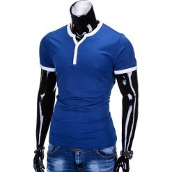 T-SHIRT MĘSKI BEZ NADRUKU S651 - NIEBIESKI. Niebieskie t-shirty męskie z nadrukiem Ombre Clothing, m. Za 29,00 zł.