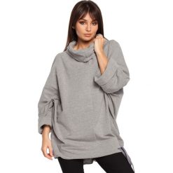 NIA Bluza oversize z kominem - szara. Szare bluzy damskie BE, s, bez wzorów, z elastanu, bez rękawów, bez kaptura. W wyprzedaży za 159,00 zł.