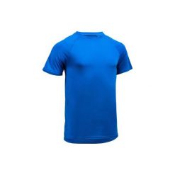 Koszulka fitness kardio krótki rękaw FTS 100 męska. Niebieskie koszulki męskie DOMYOS, m, bez wzorów, z poliesteru, bez kołnierzyka, z krótkim rękawem, krótkie, na fitness i siłownię. Za 19,99 zł.