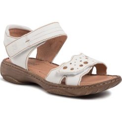 Sandały JOSEF SEIBEL - Derba 55 76755 88 000 Weiss. Białe klapki damskie Josef Seibel, bez wzorów, ze skóry, bez obcasa. Za 279,00 zł.