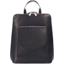 Plecaki damskie: Skórzany plecak w kolorze czarnym - 27 x 30 x 9 cm