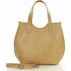 Shopper bag damskie: Skórzana Torebka Shopperka taupe RAMONA