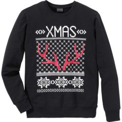 Bluza dresowa Slim Fit bonprix czarny. Czarne bluzy męskie bonprix, s, z nadrukiem, z dresówki, bez kołnierzyka, bez rękawów, bez kaptura. Za 37,99 zł.