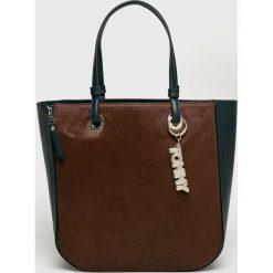 Tommy Hilfiger - Torebka skórzana. Brązowe torebki klasyczne damskie marki TOMMY HILFIGER, z materiału, duże. Za 1399,00 zł.