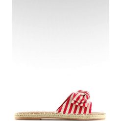 Klapki espadryle czerwone LL-133P Red. Czerwone espadryle damskie ButyModne, bez wzorów, z tkaniny, bez obcasa. W wyprzedaży za 69,00 zł.
