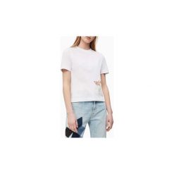 T-shirty z krótkim rękawem Calvin Klein Jeans J20J211510 INST,QUILT. Białe t-shirty damskie Calvin Klein Jeans, s, bez wzorów, z jeansu, bez kołnierzyka. Za 179,67 zł.