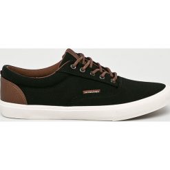 Jack & Jones - Tenisówki. Czarne trampki męskie Jack & Jones, bez wzorów, z materiału, na sznurówki. W wyprzedaży za 99,90 zł.