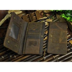 PORTFEL VINTAGE BROWN - Z ETUI NA KOMÓRKĘ - 24h. Brązowe portfele damskie Pakamera, ze skóry. Za 249,00 zł.
